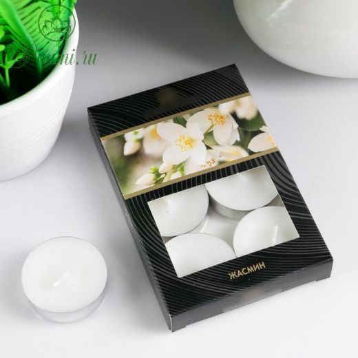 Набор чайных свечей ароматизированных "Жасмин" в подарочной коробке, 6 шт