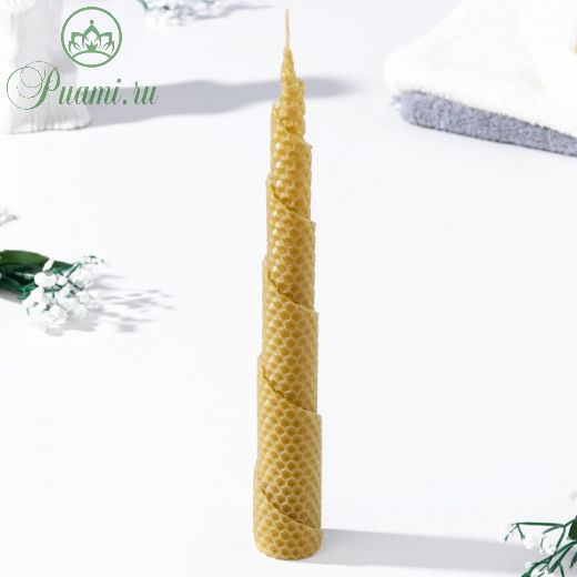 Свеча из вощины медовая "Конус", 26 см