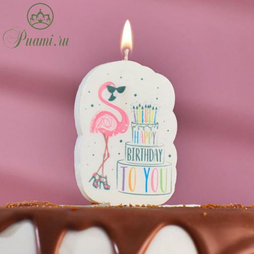 Свеча для торта "Гламурный фламинго", 5?8.5 см