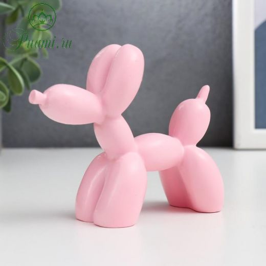 Сувенир полистоун "Воздушный шарик - собачка" нежно-розовый 8х10х4 см