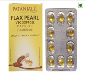 Flax Pearl Veg Softgel capsules Patanjali 10 капсул