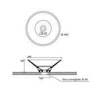 Раковина Kerasan Lavabi d’arredo Cocktail D 45 см 4801 схема 2