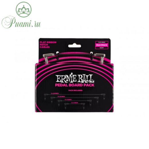 Набор соединительных кабелей ERNIE BALL 6224 - угловой джек/угловой джек, чёрный