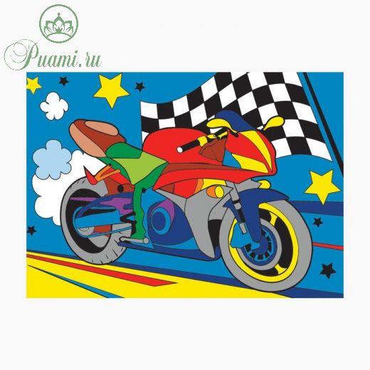 Картина по номерам «Мотоцикл» 20х28.5 см