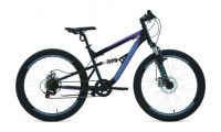 Велосипед FORWARD RAPTOR 24 2.0 D (24" 6 ск. рост. 15") 2022, чёрный/фиолетовый