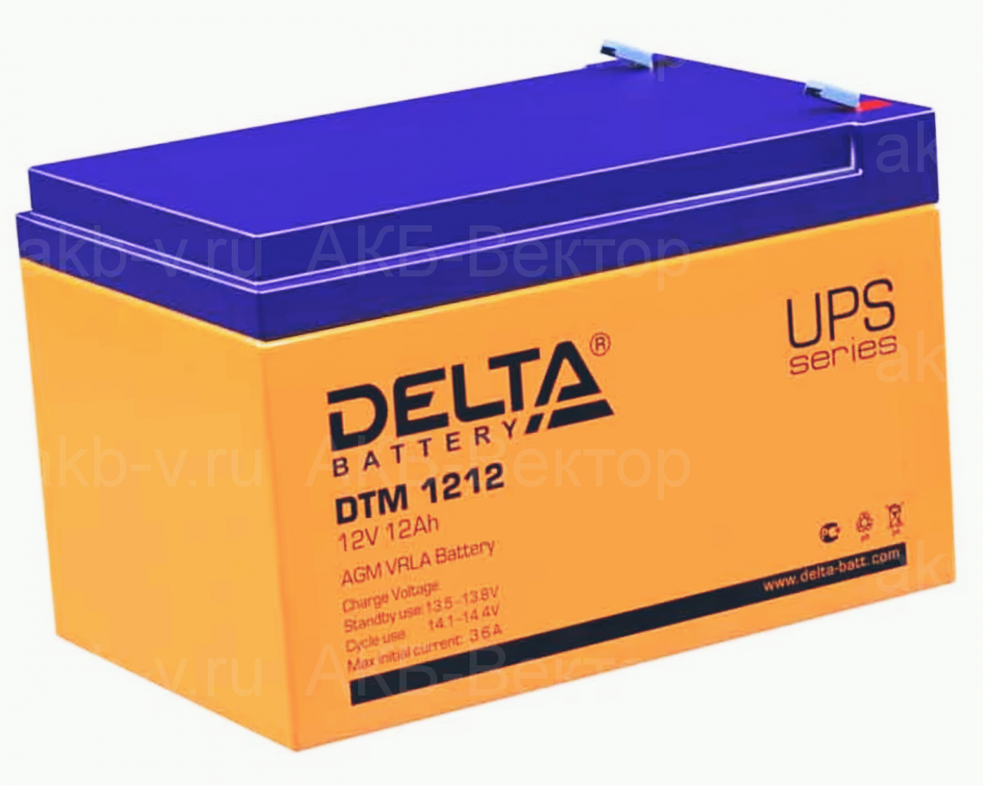 АКБ Delta DTM 1212 12Aч (срок службы 5лет)