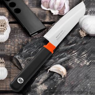 Нож овощной кухонный Fuji Cutlery Special series длина лезвия 100 мм, рукоять термопластик GRN, цвет черный, заточка 1000 Tojiro FK-405