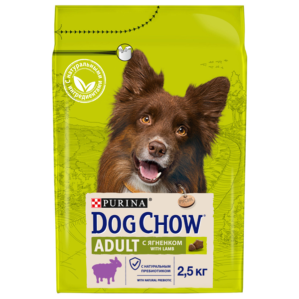 Сухой корм для собак PURINA Dog Chow Adult с ягненком 2.5 кг