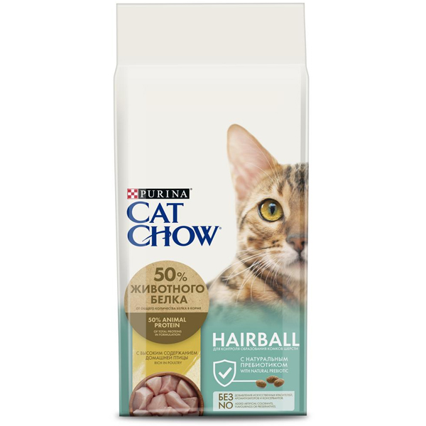 Сухой корм для кошек Cat Chow Hairball Control для контроля образования комков шерсти 1.5 кг
