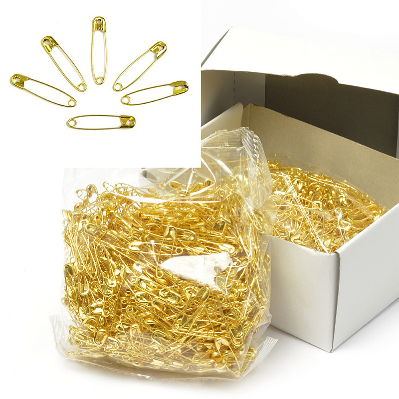Булавки английские ТBY размер № 00 - 23 мм латунь 50 штук в упаковке цвет золото и никель (ТBY.БА-00.23)