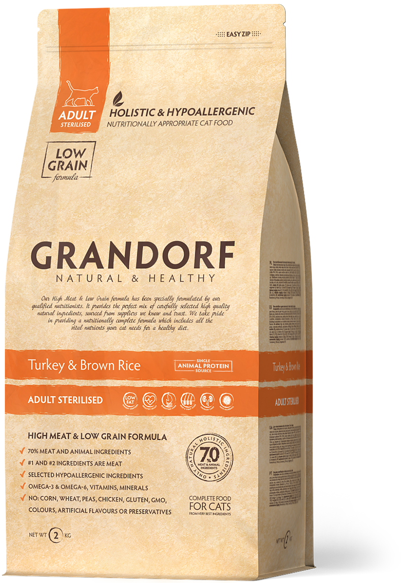 GRANDORF CAT Turkey&Rice STERILISED (индейка с рисом) 400 г.