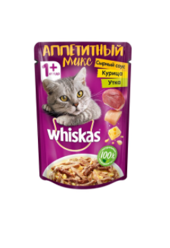 Влажный корм для кошек WHISKAS Микс