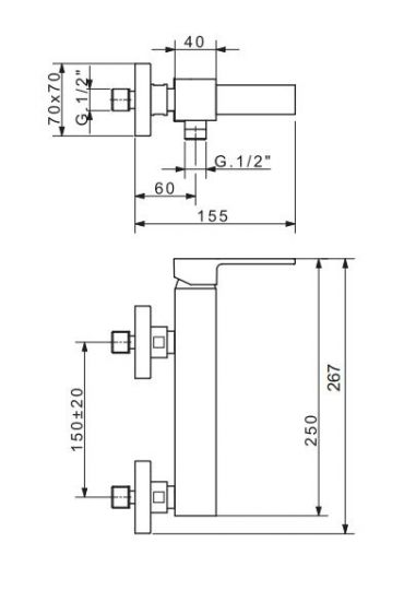 Однорычажный смеситель для душа Migliore Kvant ML.KVT-2739 схема 7