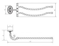 Полотенцедержатель двойной поворотный Migliore Edera 169 схема 2