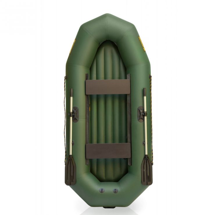 Лодка ПВХ "Компакт 270 НД" гребная надувное дно и крепеж под транец (С-Пб) зеленая