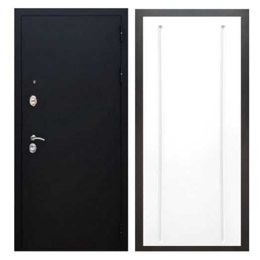 Дверь входная металлическая Армада H5 Черный муар ФЛ-68 Белый Софт