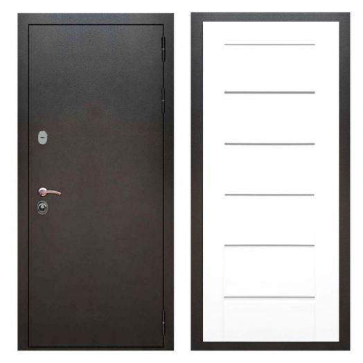 Дверь входная металлическая Армада H5 Серебро Антик Сити Белый Ясень