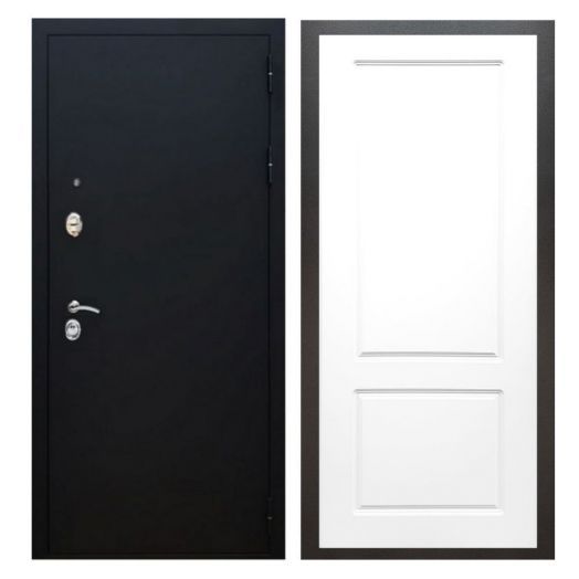 Дверь входная металлическая Армада H5 Черный муар ФЛ-117 Белый Софт