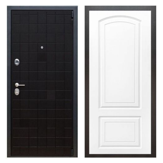 Дверь входная металлическая Армада H12 Тетрис Ясень Черный ФЛ-138 Белый Софт