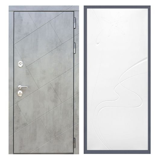 Дверь входная металлическая Армада H22 Бетон Темный ФЛ-258 Белый Софт