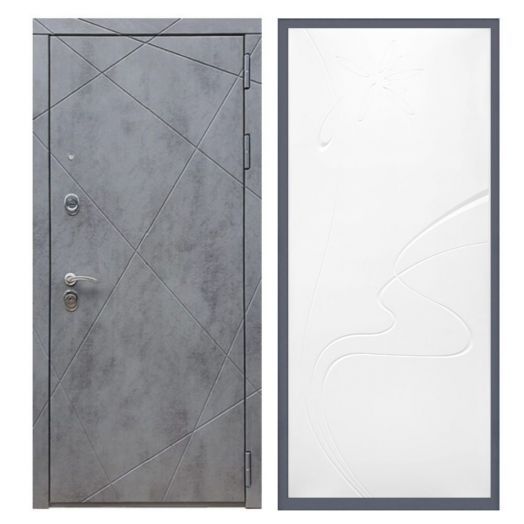 Дверь входная металлическая Армада H13 Бетон Темный ФЛ-258 Белый Софт