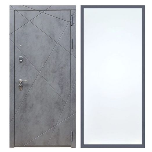 Дверь входная металлическая Армада H13 Бетон Темный ФЛ-Гладкая Белый Софт
