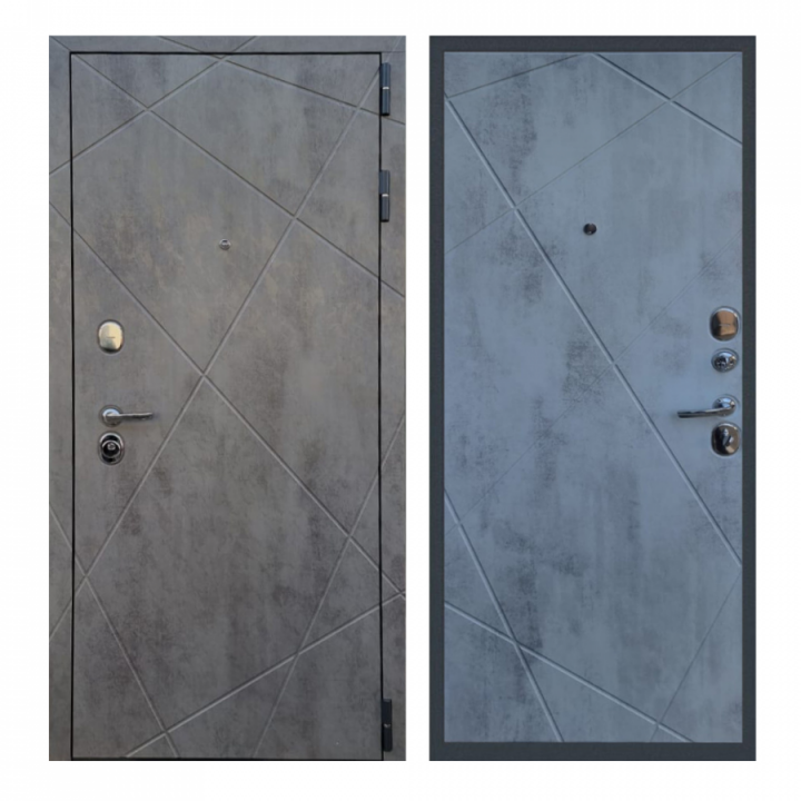 Дверь входная REX Дуэт Б 3К бетон темный/бетон светлый металлическая
