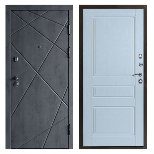 Входная Металлическая Дверь Термодор Termo-door (T.DOOR)  Лучи бетон Классика Белое дерево