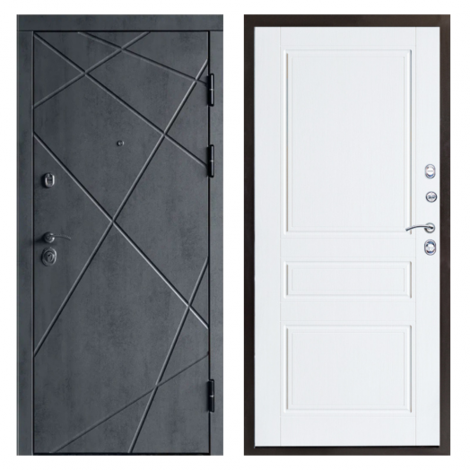 Входная Металлическая Дверь Термодор Termo-door (T.DOOR)  Лучи бетон Классика лиственница