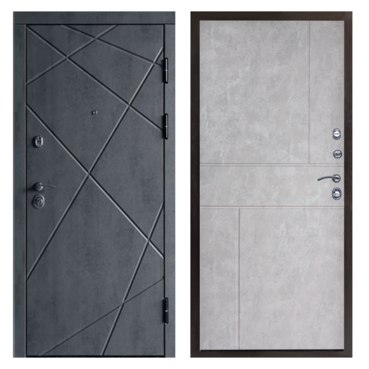 Входная Металлическая Дверь Термодор Termo-door (T.DOOR)  Лучи бетон Горизонт бетон светлый