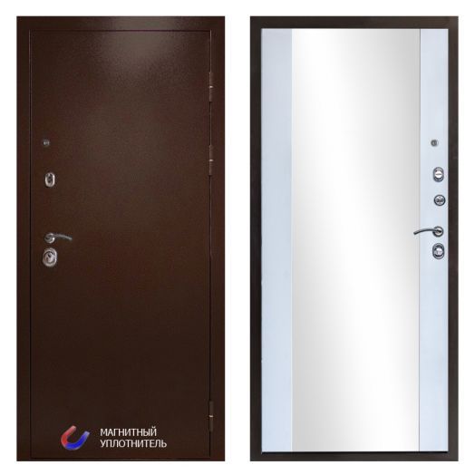Входная Металлическая Дверь Термодор Termo-door (T.DOOR) Техно Медь Зеркало белый софт