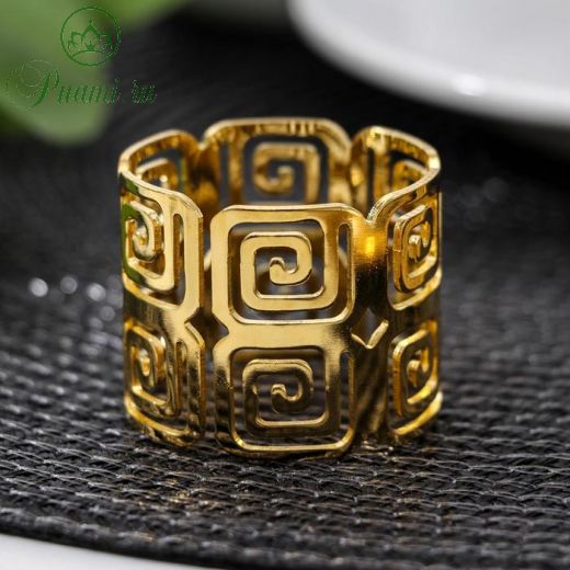 Кольцо для салфетки «Греческий», 4?3,5 см, цвет золотистый