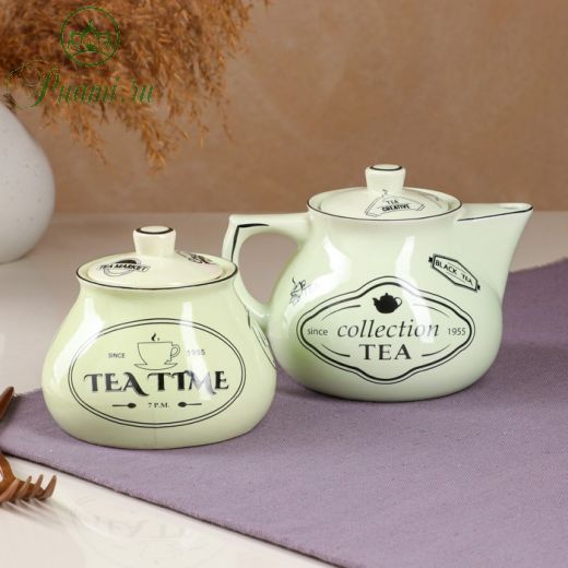 Набор чайный "Инжир", 2 предмета, ментол, деколь чай, 0.65/0.5 л