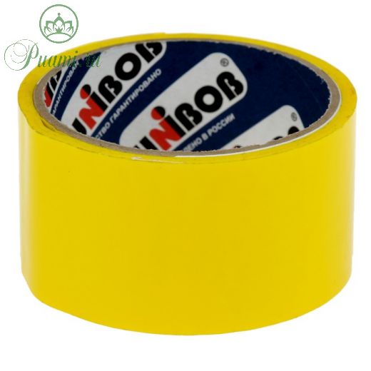 Клейкая лента упаковочная 48 мм х 24 м, 45 мкм UNIBOB (желтая)