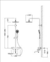 Термостатическая душевая колонна с изливом ZeegreS Z.PRATO схема 2