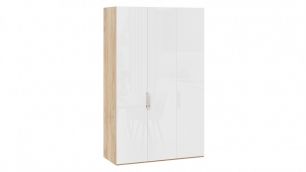 Шкаф комбинированный с 3 глухими дверями «Эмбер» (Яблоня Беллуно/Белый глянец)