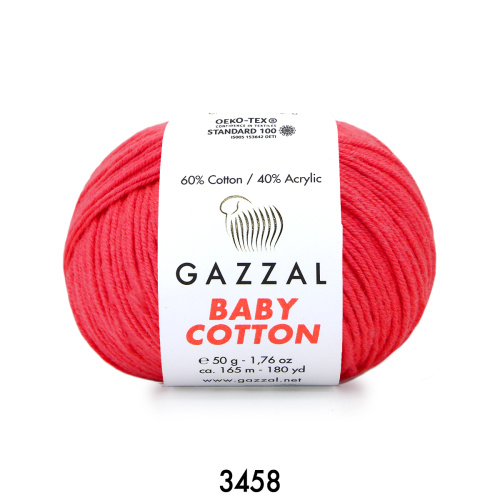 Baby cotton (Gazzal) 3458-яркий коралл