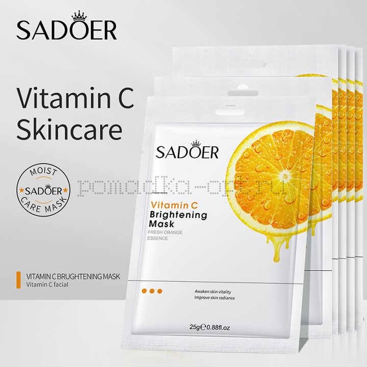 SADOER Private label organic vitamin C facial sheet mask Увлажняющая маска с витаминами