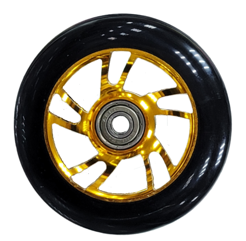 Колесо КМС 100 мм с алюминиевым диском, желтый
