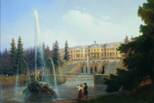 Вид на Большой Каскад и Большой Петергофский дворец 1837 г.г. (Иван Константинович  Айвазовский)
