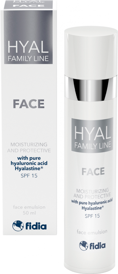 HYAL Family Line эмульсия для лица увлажняющая защитная с гиалуроновой кислотой SPF15 Hyalastine 50 мл