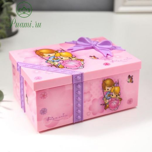 Шкатулка музыкальная механическая "Подарок" МИКС 11х7,5х15,5 см