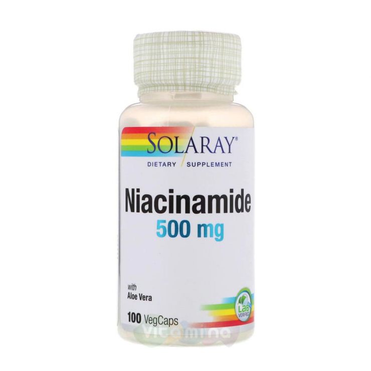 Solaray Niacinamide Ниацинамид 500 мг, 100 капс