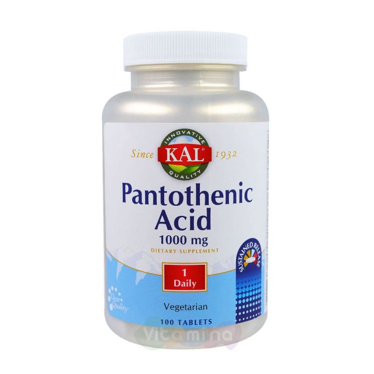 KAL Pantothenic Acid Пантотеновая кислота, 100 таб