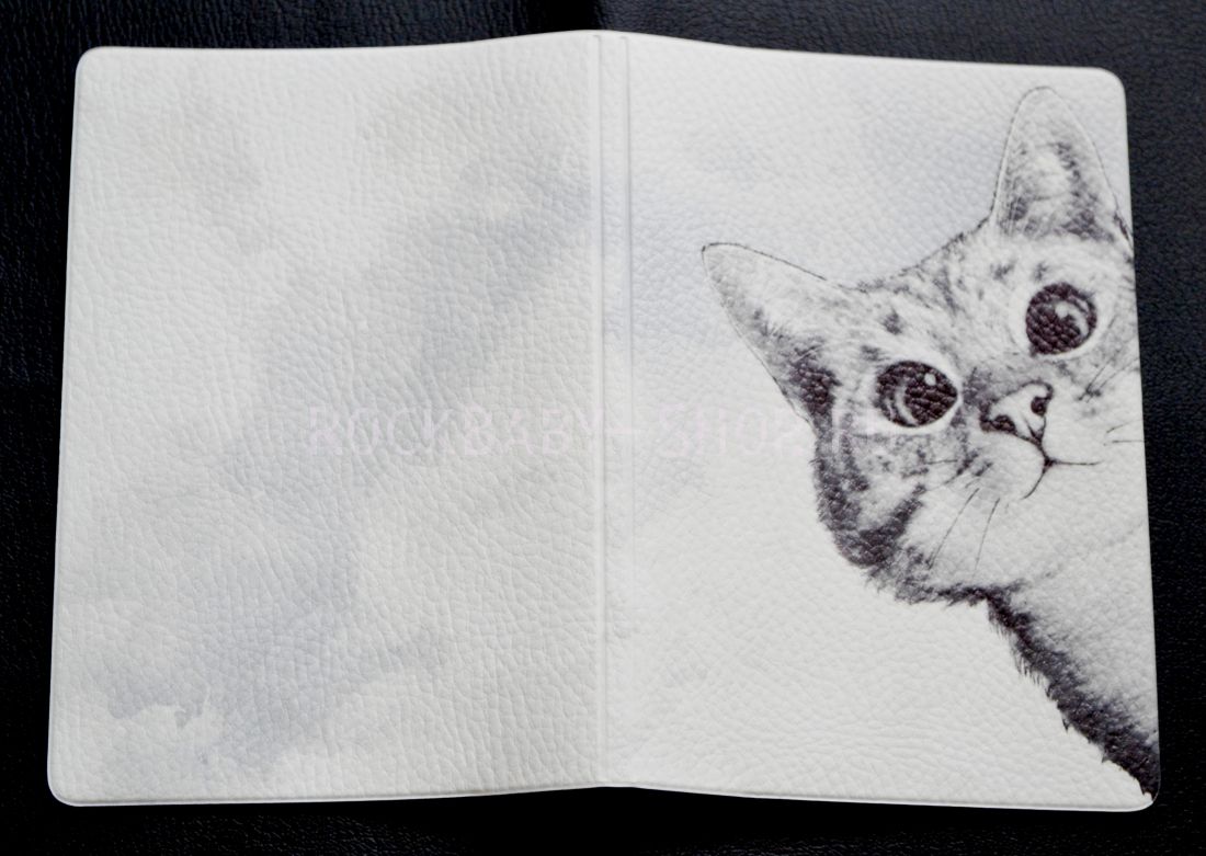 Обложка на паспорт Любопытный кот