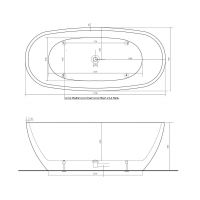 Отдельностоящая акриловая ванна Galassia Flow 7320 170x78x59 схема 5