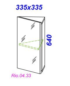 Навесной шкаф-зеркало Aqwella Рио 33х64 схема 2