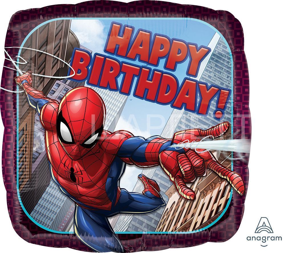 Квадрат  "Happy Birthday. Человек паук в полете"