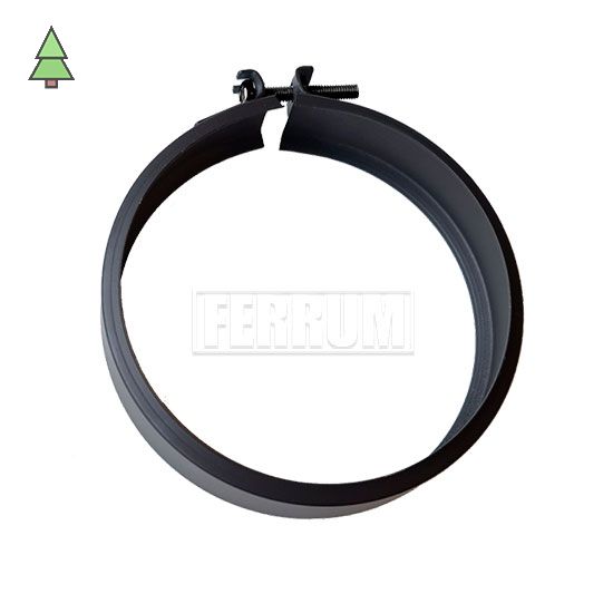 Хомут обжимной Ferrum 0.5 мм для дымохода; Эмаль черная 600°; Диаметр: 115-210 мм
