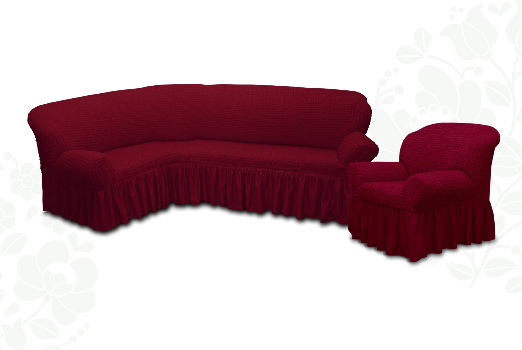 Еврочехол на угловой диван с креслом